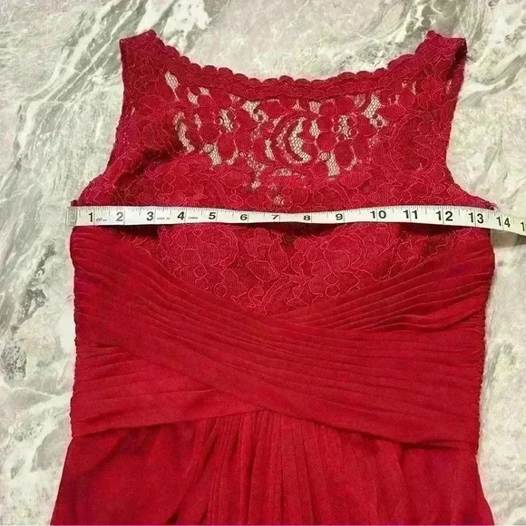 Davids Bridal BridesmaidDress/formal Gown Size 2 Red,Back Zipper Elegant - Picture 6 of 9